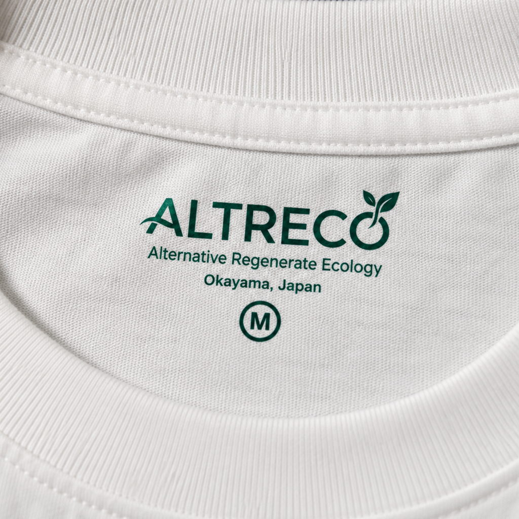 ALTRECO ネイティブコットンS/S MILK WHITE 内タグ（Alternative Regenerate Ecology / Okayama, Japan）