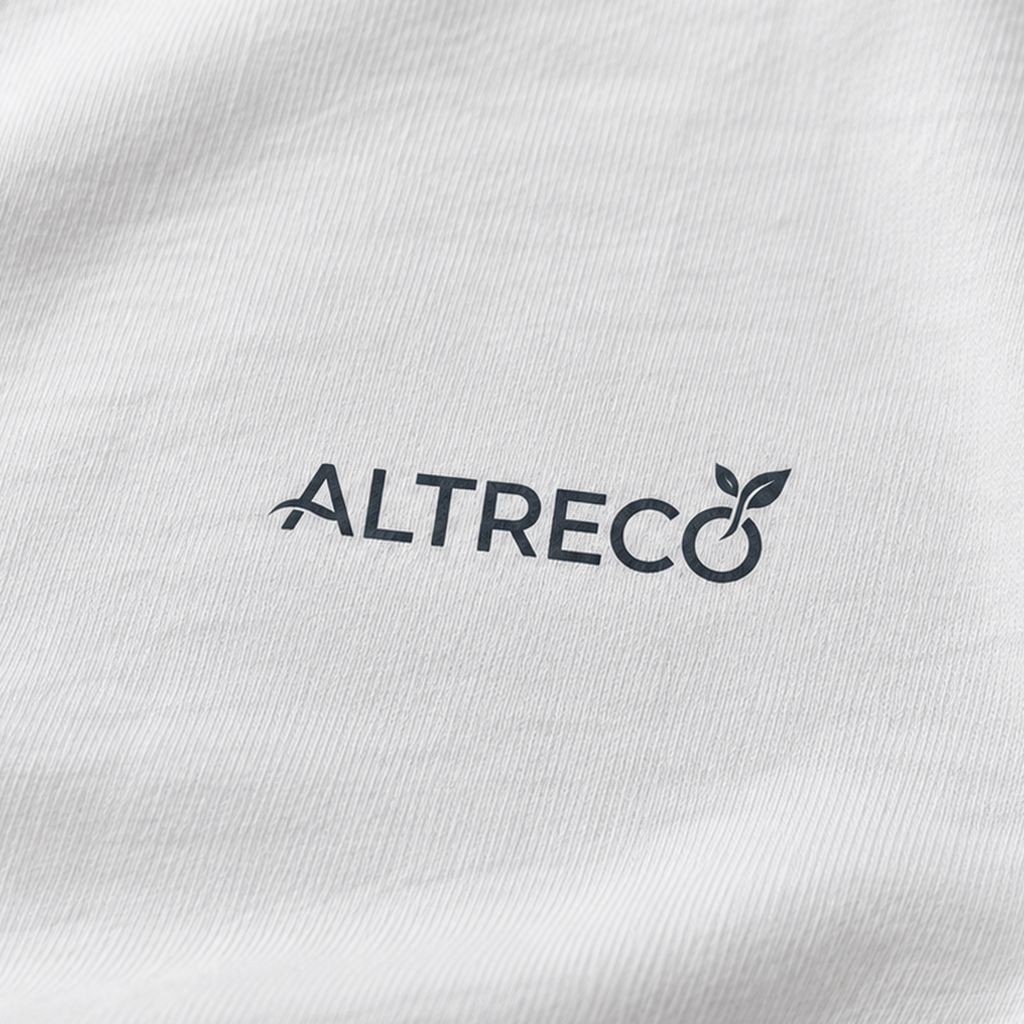 ALTRECO ネイティブコットンS/S MILK WHITE 生地質感・胸ロゴ拡大